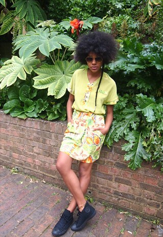 MULTI PRINT FLORAL CO ORDINATE TOP AND SKIRT