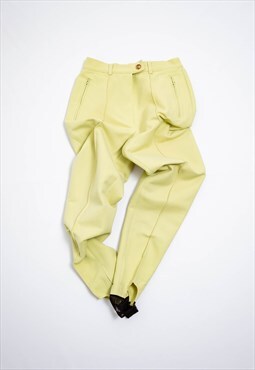 Vintage 90s Belfe Lime Green Technical Stirrup Trousers S