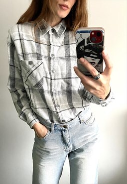 Retro Flannel Pastel Plaid Shirt  