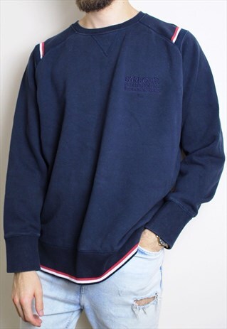 VINTAGE BARBOUR X STEVE MCQUEEN JUMPER NAVY MENS XXL