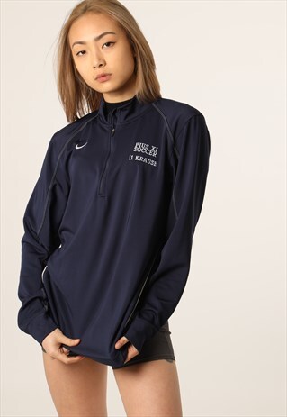 VINTAGE NIKE EMBROIDERED LOGO 1/4 ZIP SWEATSHIRT
