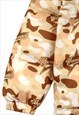 DEVIL HORN JACKET CAMO PATTERN BOMBER MILITARY PUFFER BROWN
