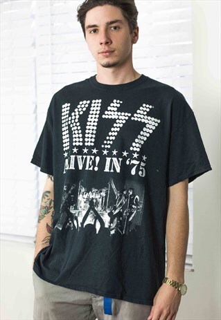 VINTAGE KISS ROCK BAND TOUR T-SHIRT 90S X 7.8