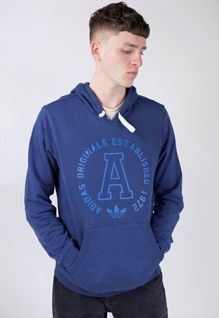 VINTAGE 90S ADIDAS NAVY HOODIE