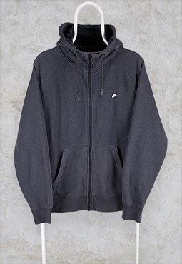 Dark Grey Nike Hoodie Zip Up Large