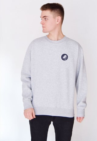 GREY PALM (NAVY) SWEATSHIRT