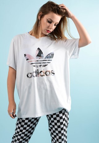 RETRO ADIDAS FLORAL TREFOIL T-SHIRT