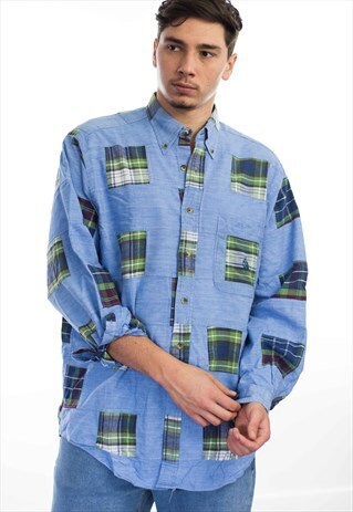 VINTAGE NAUTICA LOGO SHIRT 90S L 15.4