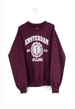 Vintage Amsterdam Gildan Sweatshirt in Burgundy S
