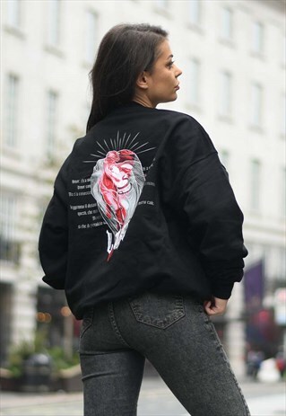 LUST OVERSIZED BLACK SWEATSHIRT - WOMAN