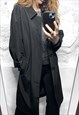 80s Maxi Black Minimal Coat / Jacket