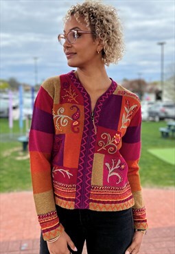 Bright Patchwork Cardigan
