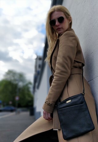 REAL SOFT LEATHER CROSSBODY BAG FOR WOMEN - BLACK SLING BAG