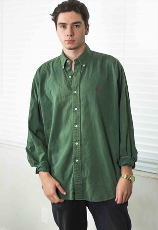 VINTAGE POLO RALPH LAUREN SHIRT LOGO 90S L 13.1