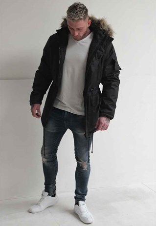 MARVEL PARKA JACKET BLACK