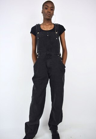 VINTAGE 90'S NEVADA BLACK DENIM DUNGAREES