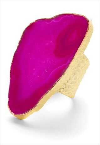 ULTRA MEGA FUCHSIA GEMSTONE GOLD STATEMENT RING
