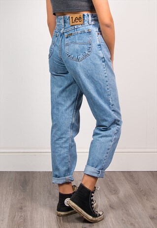 90'S VINTAGE BLUE WASH DENIM LEE MOM STYLE JEANS