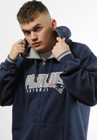 VINTAGE NFL NEW ENGLAND PATRIOTS FULL ZIP NAVY HOODIE
