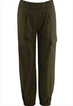 Elasticated Cargo Trouser With Pocket In Khaki