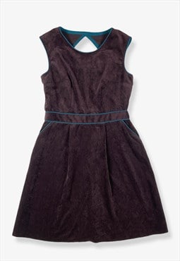 Vintage Corduroy Mini Dress Plum Purple XS BV13668
