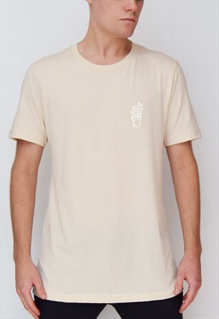 BEIGE CACTUS (WHITE) T-SHIRT
