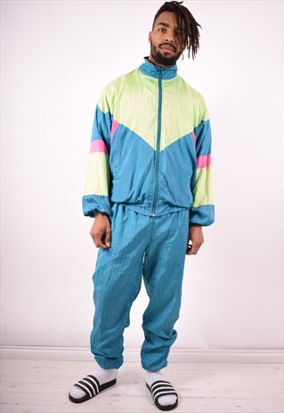MENS VINTAGE FULL TRACKSUIT MEDIUM MULTI 90S