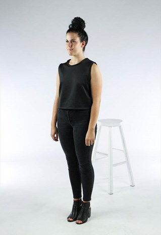 BLACK SILKY TANK TOP / DARK BOXY TOP