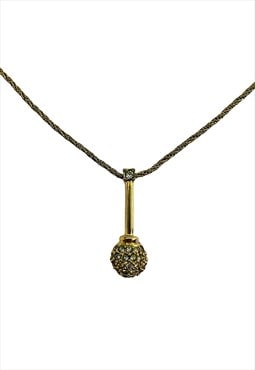 Christian Dior Necklace Gold Crystal Half Ball Vintage 