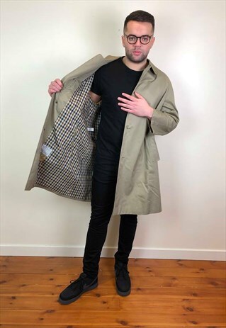 VINTAGE 90S AQUASCUTUM TRENCH COAT BEIGE XL