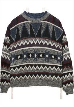 Todays News 90's Knitted Crewneck Jumper Large Black
