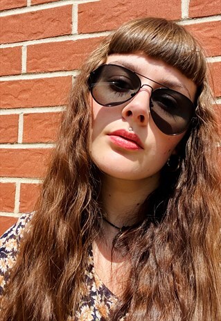 VINTAGE INSPIRED SUNGLASSES PILOT SHAPE IN BLACK WITH UV400