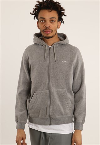 VINTAGE NIKE EMBROIDERED LOGO ZIPPED HOODIE