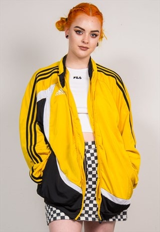 VINTAGE 90'S YELLOW ADIDAS TRACKSUIT JACKET TOP