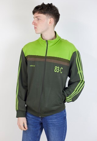 VINTAGE ADIDAS GREEN ZIP UP 90'S JACKET