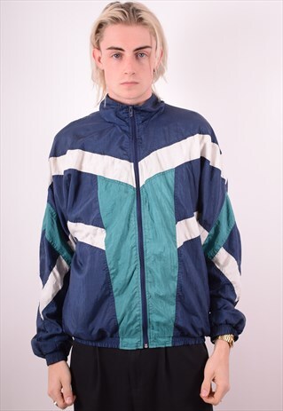 MENS VINTAGE TRACKSUIT TOP JACKET LARGE MULTI 90S