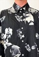 Vintage 90s Leonard Paris fish black shirt 