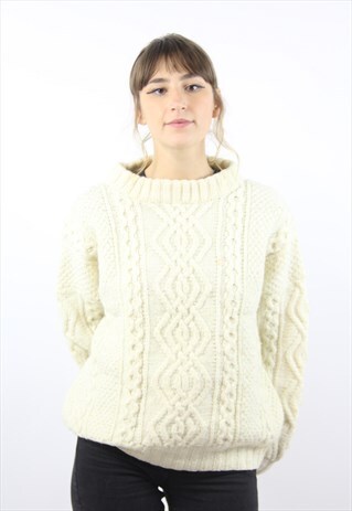 VINTAGE CREAM ARAN JUMPER