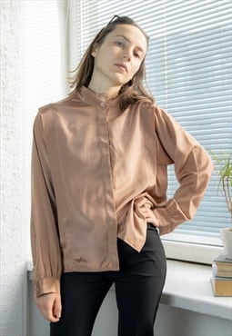 Vintage 80's Brown Shimmering Blouse