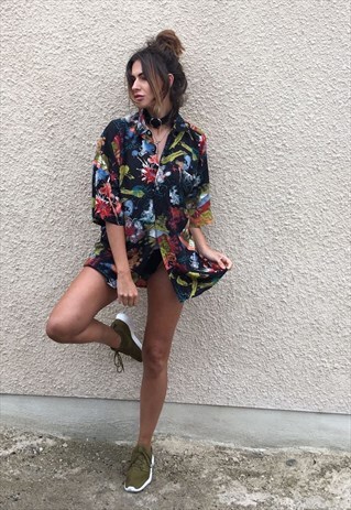 PATTERNED OVERSIZED RETRO VINTAGE UNISEX FESTIVAL SHIRT
