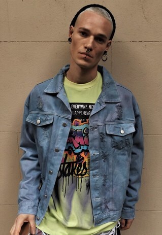 PREMIUM LOOSE OVERSIZE WASHED OUT PINK FADED DENIM JACKET