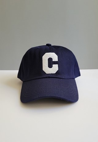 Navy Blue Graphic Vintage Cotton Baseball Adjustable Cap 