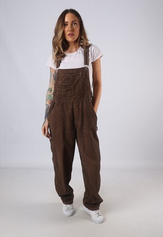 VINTAGE CORDUROY DUNGAREES WIDE TAPERED LEG UK 14 LARGE (C1U