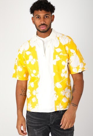 VINTAGE VALENTINO QUARTER BUTTON PATTERN SHIRT AS173