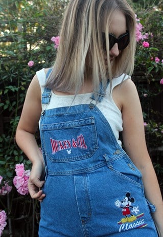 VINTAGE DISNEY DENIM SHORTS DUNGAREES