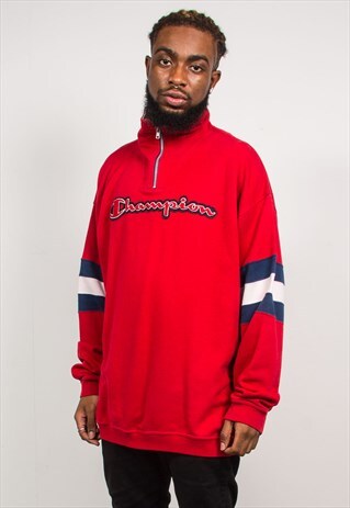 90'S VINTAGE CHAMPION QUARTER ZIP SWEATSHIRT SWEATER