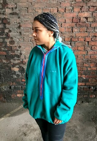 VINTAGE PATAGONIA GREEN 1/2 ZIP HIKING FLEECE