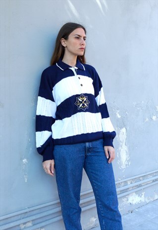 VINTAGE NAVY STRIPED JUMPER