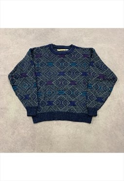 Vintage abstract knitted jumper Men's M