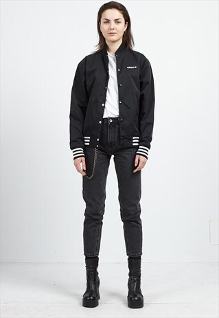 VINTAGE BLACK ADIDAS BOMBER JACKET